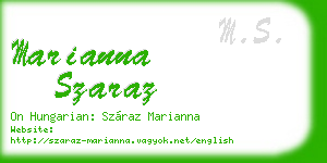 marianna szaraz business card
